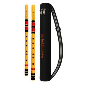 2 basuri straight Sarfuddin Flutes 2 Straight Bansuri Combo Set Medium Scale- ( C Medium & C Sharp Medium ) Tuned 440hz Bamboo Flutes With Carry Bag