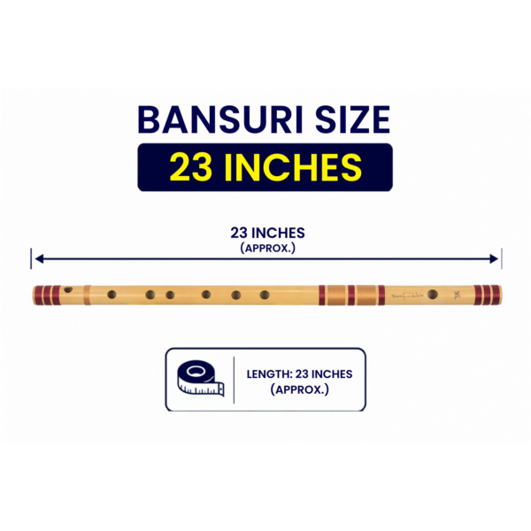 Sarfuddin Flutes A Natural Base Bansuri 23 inches Premium Quality Tuned 440hz Bamboo Handmade Traditional Flute With Carry Bag
