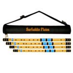 Sarfuddin Flutes 4 Bansuri Combo Set Medium Scale ( C Sharp, D, D Sharp, E Medium ) Clearance Sale Bamboo Handmade Traditional Flutes Tuned 440hz With Carry Bag