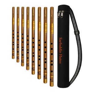 Sarfuddin Flutes 8 Straight Bansuri Combo Set Medium Scale- ( C, C#, D, D#, E, F, F# & G Medium ) Tuned 440hz Handmade Traditional Fry Bamboo Flutes With Carry Bag