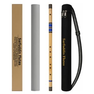 Sarfuddin Flutes F Natural Base Bansuri 28.5 inches Premium Quality Bamboo Handmade Traditional Flute Tuned 440hz With Carry Bag