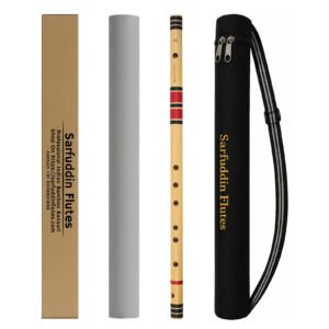 Sarfuddin Flutes G Natural Base Bansuri 25 inches Premium Quality Bamboo Handmade Traditional Flute Tuned 440hz With Carry Bag