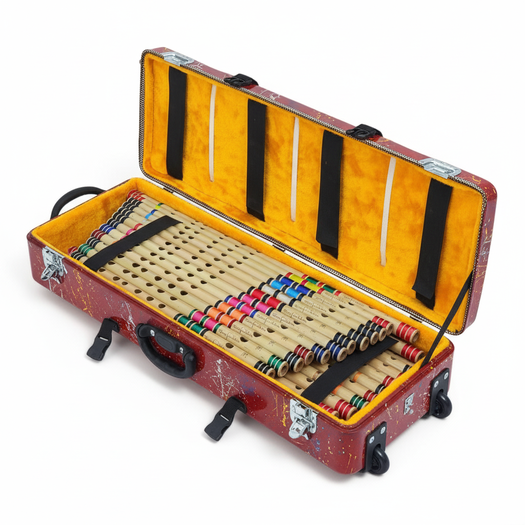 Gemini_Generated_Image_a1d8x4a1d8x4a1d8 Sarfuddin Flutes 10 Bansuri Combo Set Clearance Sale Bamboo Flutes Handmade Traditional Tuned 440hz With Semi Hard Case