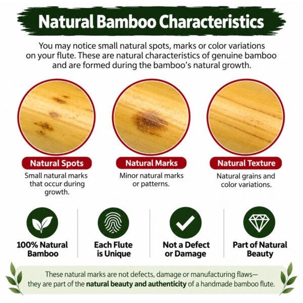 Natural Bamboo Sarfuddin Flutes B Natural Base Bansuri 21 inches Premium Quality Bamboo Handmade Traditional Flute Tuned 440hz With Carry Bag