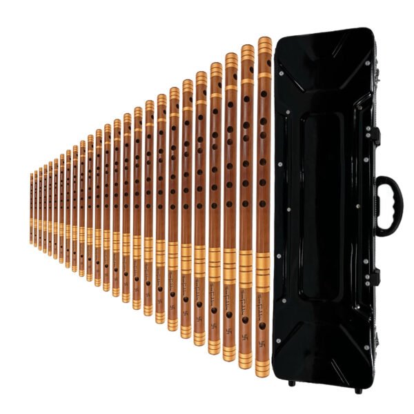 fry full set Sarfuddin Flutes 25 Bansuri Full Set Premium Quality Oil Treated Fry Bamboo Handmade Traditional Flutes Tuned 440hz With Hard Case