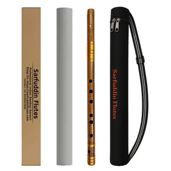 straifht fry Sarfuddin Flutes A Natural Base Straight Blow Fry Bamboo Handmade Traditional Flute Fipple Bansuri size 21.5 inches Tuned 440hz with Carry Bag