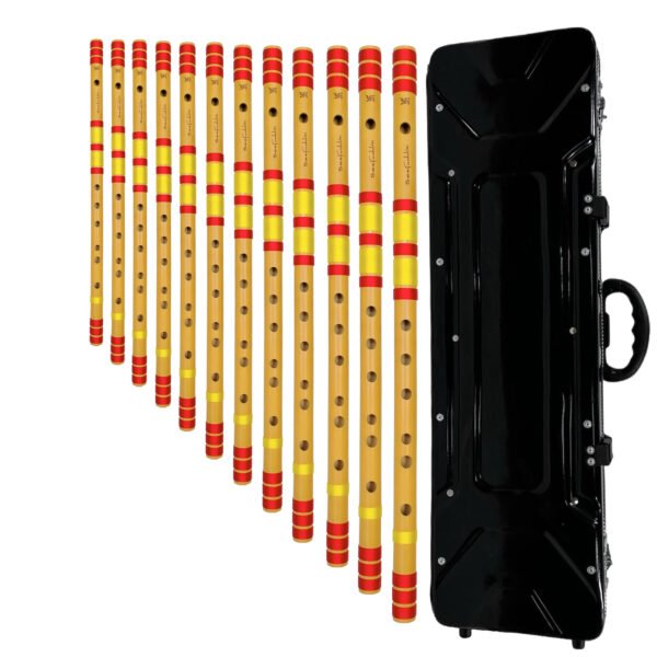12 flutes base Sarfuddin Flutes 12 Bansuri Combo Set (C,C#,D,D#,E,F,F#,G,G#,A,A#,B) Clearance Sale Bamboo Flutes Handmade Traditional Tuned 440hz With Hard Case