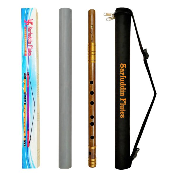 FRY C STRAIGHTS Sarfuddin Flutes D Sharp Medium Straight Blow Oil Treated Fry Bamboo Flute Fipple Bansuri size 15.5 inches Tuned 440hz with Bag