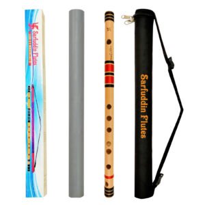 Sarfuddin Flutes E Natural Medium Bansuri 16 inches Premium Quality Bamboo Flute