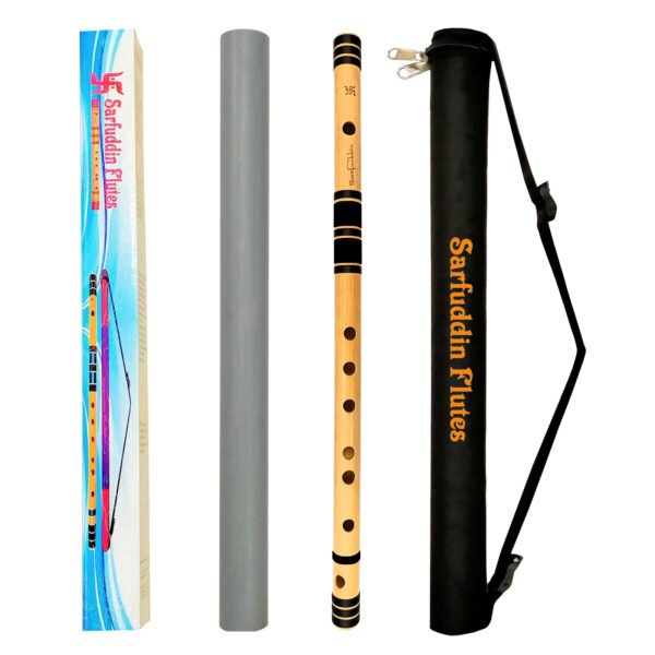 black only Sarfuddin Flutes C Natural Medium Bansuri 19 inches Premium Quality Tuned 440hz Bamboo Handmade Traditional Flute With Carry Bag