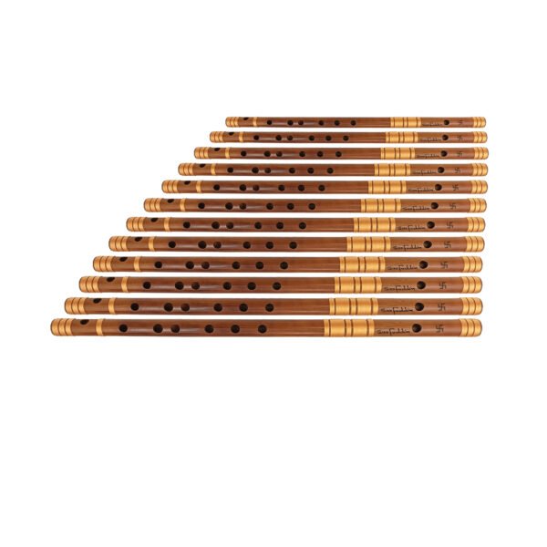 fry long bansuri Sarfuddin Flutes 12 Base Scale Long Bansuri Combo Set Oil Treated Fry Bamboo Bansuri Tuned 440hz With Hard Case