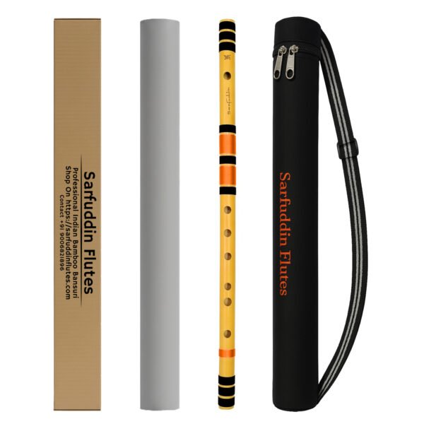 Sarfuddin Flutes (5)5 Sarfuddin Flutes D Sharp Base Bansuri 31.5 inches Premium Quality Bamboo Handmade Traditional Flute Tuned 440hz With Carry Bag