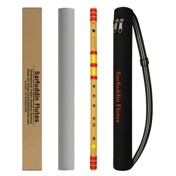 Sarfuddin Flutes (5)77 Sarfuddin Flutes F Sharp Base Bansuri 27 inches Premium Quality Bamboo Handmade Traditional Flute Tuned 440hz With Carry Bag