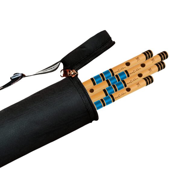 Sarfuddin Flutes 4 Bansuri Combo Set Medium Scale ( C Sharp, D, D Sharp, E Medium ) Premium Quality Bamboo Handmade Traditional Flutes Tuned 440hz With Carry Bag