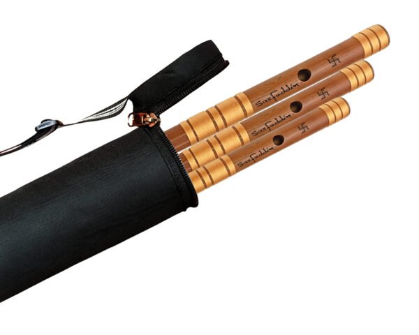 E,F,G FRY Sarfuddin Flutes 3 Bansuri Combo Set ( E Base, F Base & G Base) Oil Treated Fry Bamboo Handmade Traditional Flutes With Carry Bag