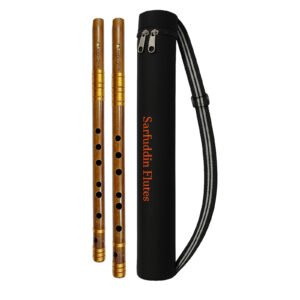 Sarfuddin Flutes 2 Straight Bansuri Combo Set Medium Scale- ( C Medium & C Sharp Medium ) Tuned 440hz Handmade Traditional Fry Bamboo Flutes With Carry Bag