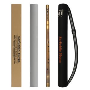 Sarfuddin Flutes B Sankh 39.5 Inches Special Long Bansuri Handmade Traditiona Fry Bamboo Flute Tuned 440hz With Carry Bag