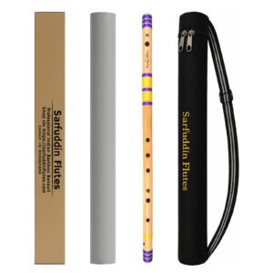 F# BASE Sarfuddin Flutes F Sharp Base Bansuri 27 inches Premium Quality Bamboo Handmade Traditional Flute Tuned 440hz With Carry Bag