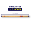 Sarfuddin Flutes D Sharp Base Bansuri 31.5 inches Premium Quality Bamboo Handmade Traditional Flute Tuned 440hz With Carry Bag
